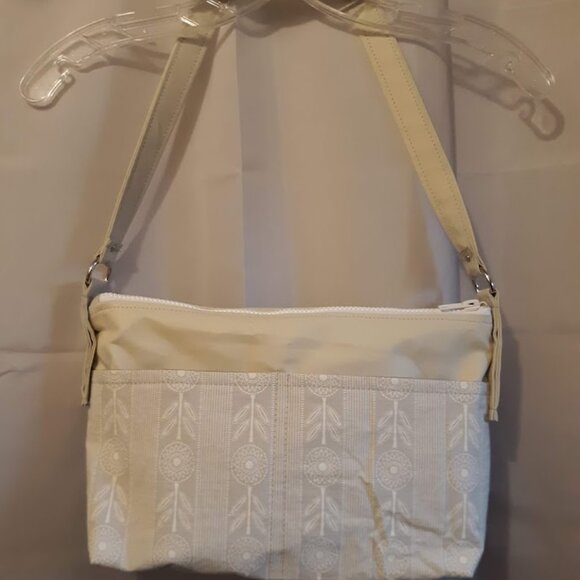 NEW Southwestern Aztec Medallion floral Shoulder bag Purse Faux Leather Ivory Gr - Picture 5 of 9